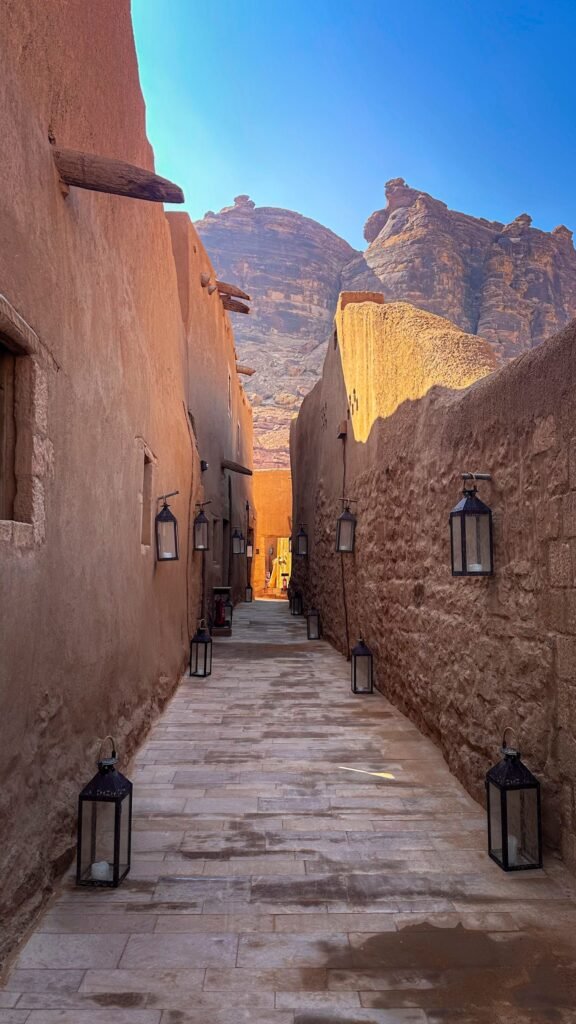 Mud-brick lanes in AlUla’s old town