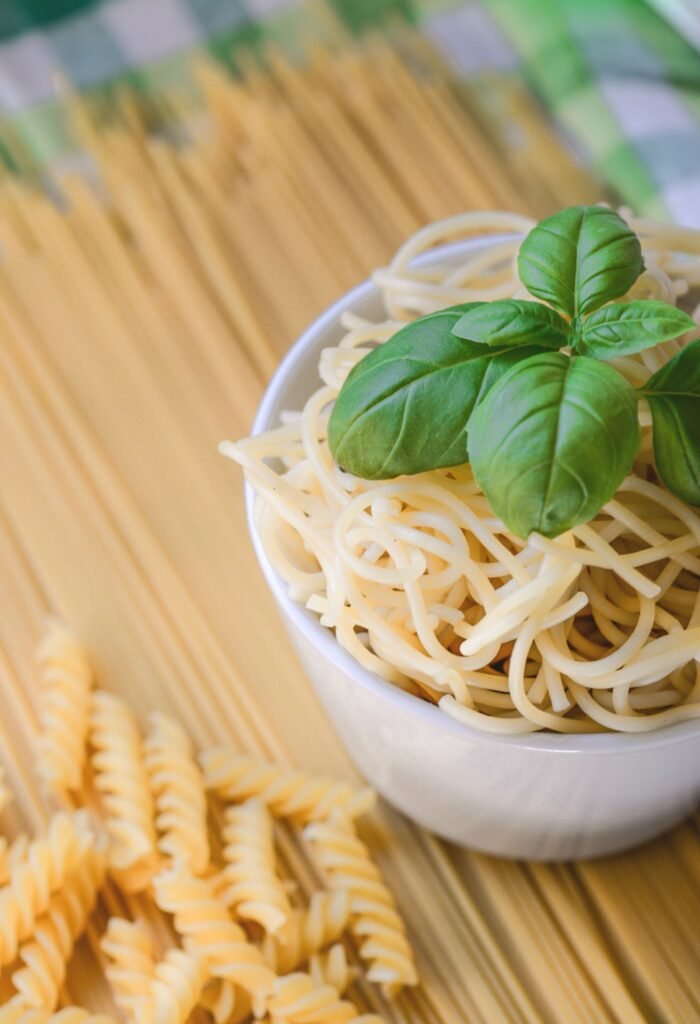An Italian deli counter with fresh pasta