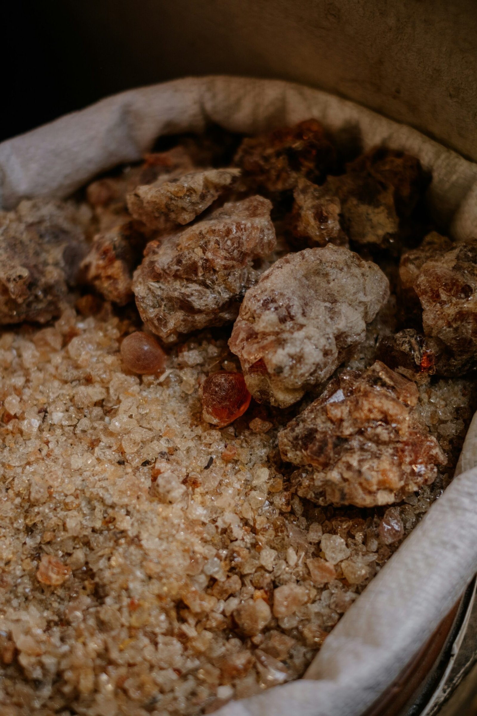 Pale tears of frankincense resin piled together