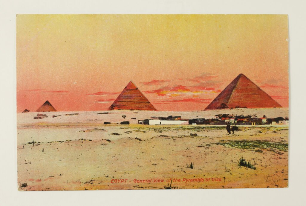 The pyramids of Giza in early morning light