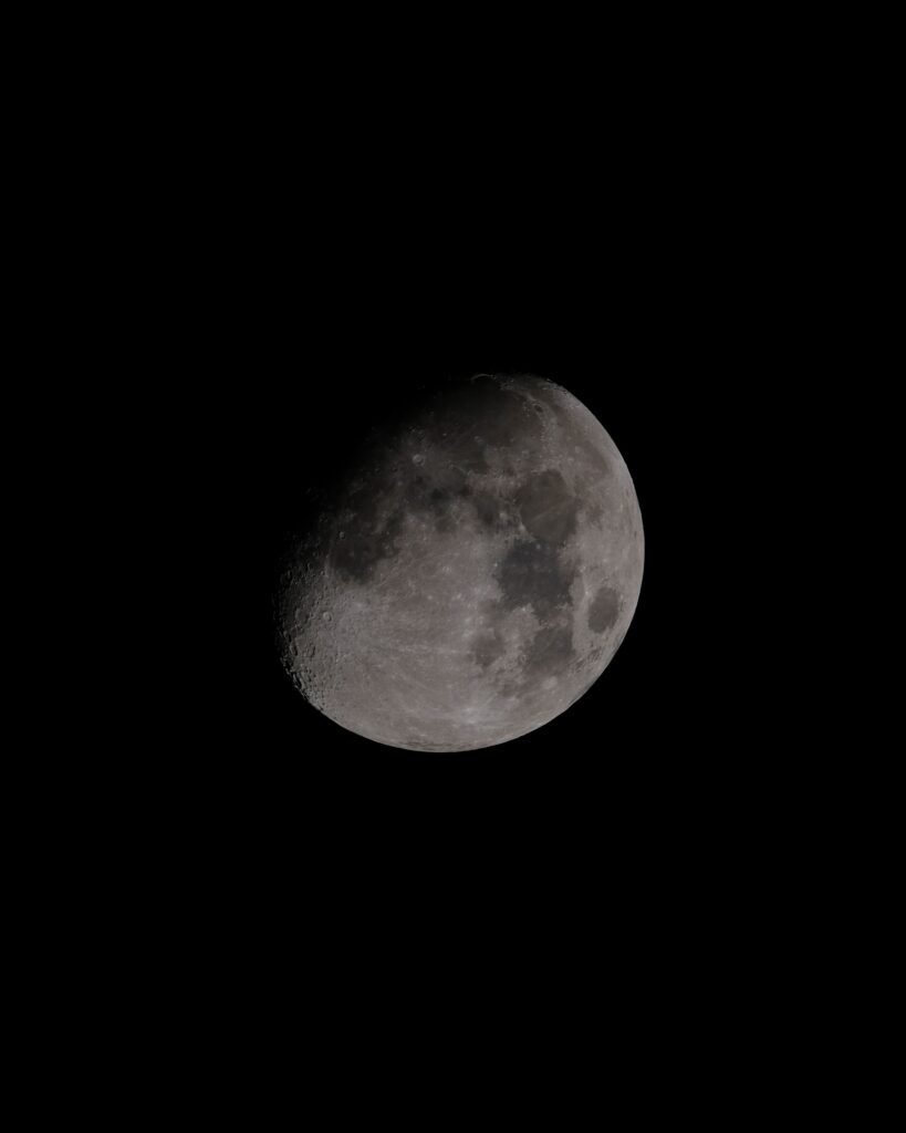 Detailed view of craters on the moon